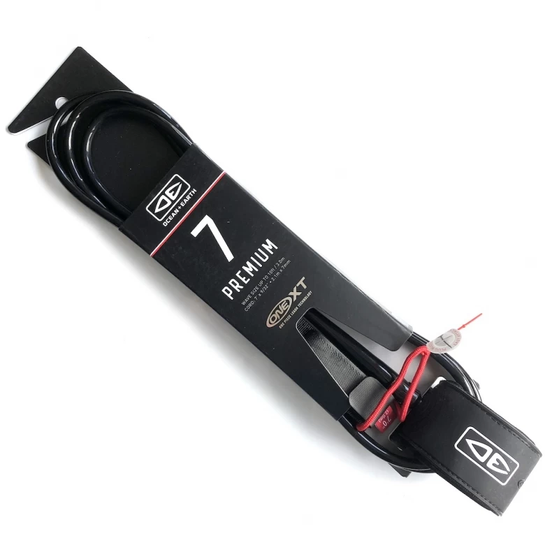 Ocean Earth One XT Surfboard Leash 7ft Black