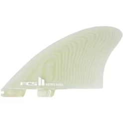 FCS II Retro Keel PG Twin Surfboard Fin Set Clear