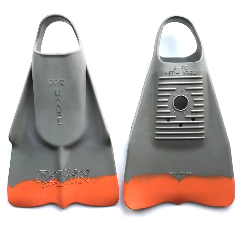 DaFiN Swim Fins Grey Orange - MEDIUM - UK 6-7 (US7-8) - Image 2