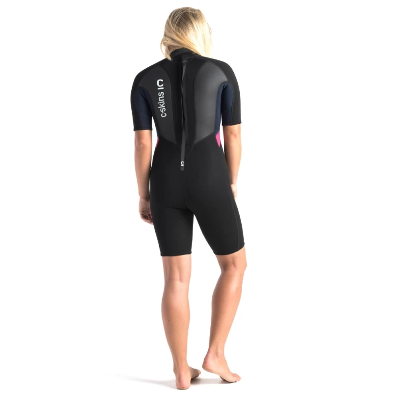 C-Skins Element 3/2mm Womens Shorty Wetsuit Slate Black Coral - UK 10 - Image 3