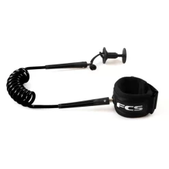 FCS Coiled Bodyboard Wrist Leash - Black
