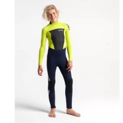 C-Skins Junior Legend 5/4/3mm Wetsuit Back Zip Slate Flash Green - J2XL
