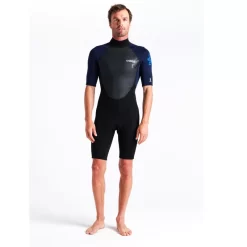 C-Skins Element 3/2mm Mens Shorty Wetsuit Black Slate Cyan - Extra Large XL