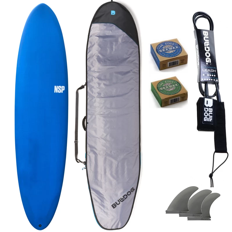 NSP 7ft6 ProTech MiniMal Surfboard Package Navy